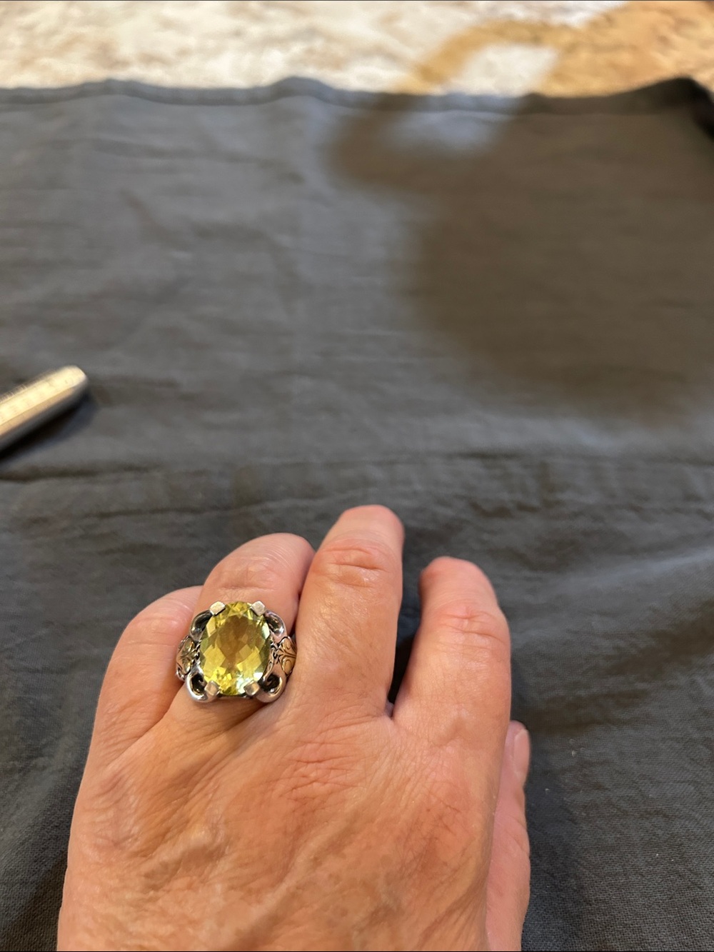 Beautiful Ann King ring.  Sz 7.5/7.75 925/18k - Picture 5 of 5